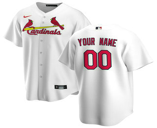 Men's Custom St. Louis Cardinals Nike White Home 2020 Replica Custom Jersey