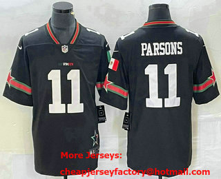 Men's Dallas Cowboys #11 Micah Parsons Black Mexico Vapor Stitched Jersey