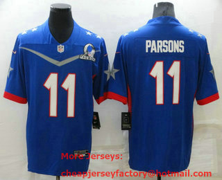 Men's Dallas Cowboys #11 Micah Parsons Blue 2022 Pro Bowl Vapor Untouchable Stitched Limited Jersey