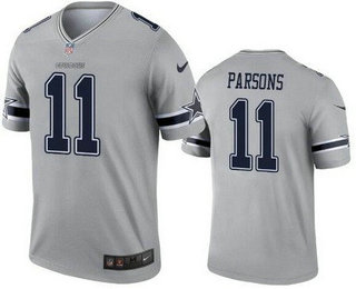 Men's Dallas Cowboys #11 Micah Parsons Limited Gray Inverted Vapor Jersey