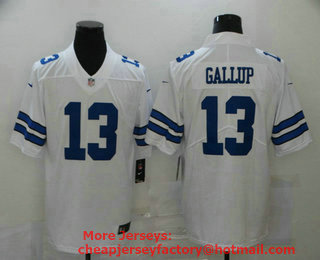 Men's Dallas Cowboys #13 Michael Gallup White 2017 Vapor Untouchable Stitched NFL Nike Limited Jersey
