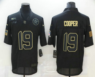 Men's Dallas Cowboys #19 Amari Cooper Black 2020 Salute To Service Stitched NFL Nike Limited Jersey