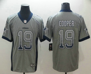 Men's Dallas Cowboys #19 Amari Cooper Gray 2018 Fashion Drift Color Rush Stitched NFL Nike Limited Jersey
