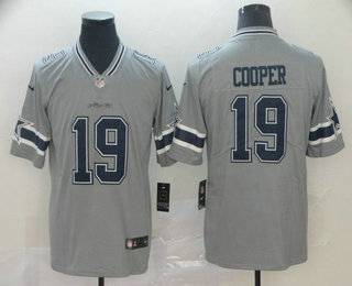 Men's Dallas Cowboys #19 Amari Cooper Grey 2019 Inverted Legend Stitched NFL Nike Limited Jersey