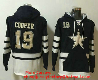 Men's Dallas Cowboys #19 Amari Cooper NEW Navy Blue Pocket Stitched NFL Pullover Hoodie