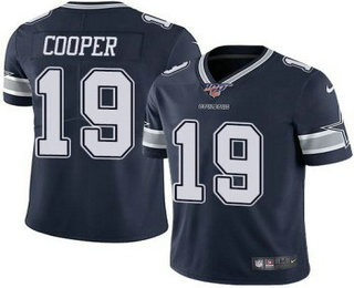 Men's Dallas Cowboys #19 Amari Cooper Navy Blue 100th Season 2017 Vapor Untouchable Stitched NFL Nike Limited Jersey