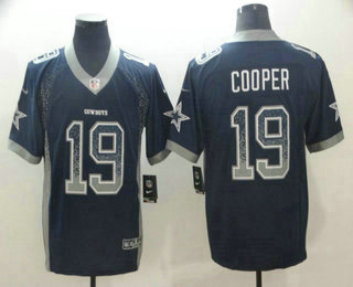 Men's Dallas Cowboys #19 Amari Cooper Navy Blue 2018 Fashion Drift Color Rush Stitched NFL Nike Limited Jersey