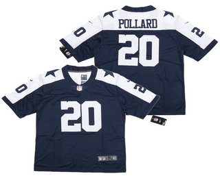 Men's Dallas Cowboys #20 Tony Pollard Blue Thanksgiving 2017 Vapor Untouchable Stitched NFL Nike Limited Jersey