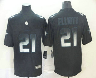 Men's Dallas Cowboys #21 Ezekiel Elliott Black 2019 Vapor Smoke Fashion Stitched NFL Nike Limited Jersey