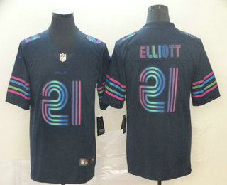 Men's Dallas Cowboys #21 Ezekiel Elliott Navy Blue 2019 City Edition Vapor Stitched NFL Nike Limited Jersey