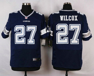 Men's Dallas Cowboys #27 J. J. Wilcox Navy Blue Team Color NFL Nike Elite Jersey