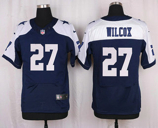 Men's Dallas Cowboys #27 J. J. Wilcox Navy Blue Thanksgiving Alternate NFL Nike Elite Jersey