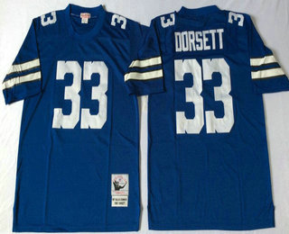 Men's Dallas Cowboys #33 Tony Dorsett Blue Throwback Jersey by Mitchell & Ness