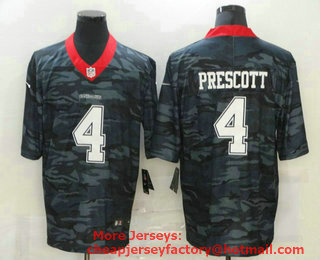 Men's Dallas Cowboys #4 Dak Prescott 2020 Camo Limited Stitched Nike NFL Jersey