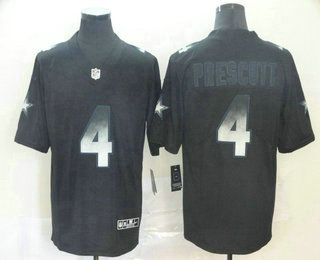 Men's Dallas Cowboys #4 Dak Prescott Black 2019 Vapor Smoke Fashion Stitched NFL Nike Limited Jersey