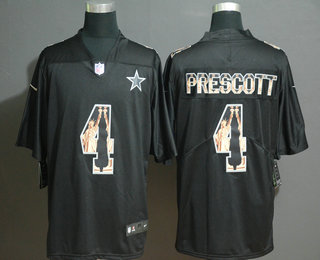 Men's Dallas Cowboys #4 Dak Prescott Black Statue Of Liberty Stitched NFL Nike Limited Jersey