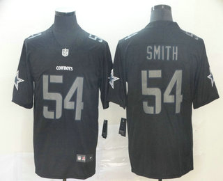 Men's Dallas Cowboys #54 Jaylon Smith Black 2018 Fashion Impact Black Color Rush Stitched NFL Nike Limited Jersey
