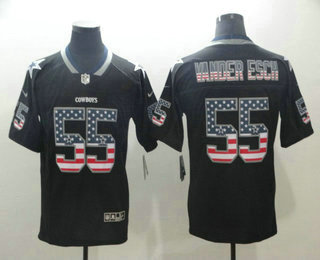 Men's Dallas Cowboys #55 Leighton Vander Esch 2018 USA Flag Fashion Black Color Rush Stitched Nike Limited Jersey
