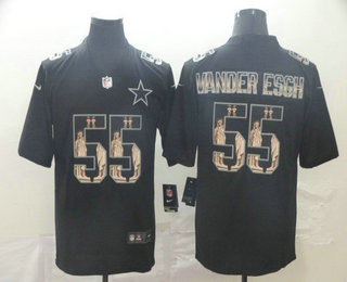 Men's Dallas Cowboys #55 Leighton Vander Esch 2019 Black Statue Of Liberty Stitched NFL Nike Limited Jersey