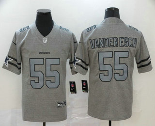 Men's Dallas Cowboys #55 Leighton Vander Esch 2019 Gray Gridiron Vapor Untouchable Stitched NFL Nike Limited Jersey