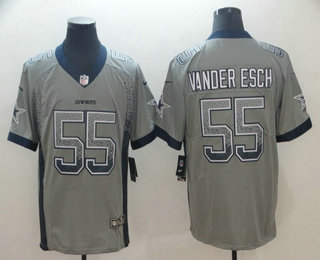 Men's Dallas Cowboys #55 Leighton Vander Esch Gray 2018 Fashion Drift Color Rush Stitched NFL Nike Limited Jersey
