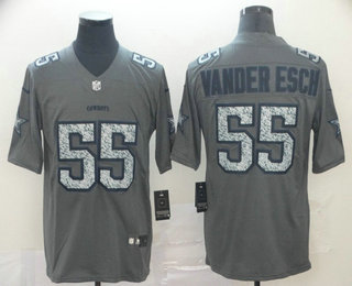 Men's Dallas Cowboys #55 Leighton Vander Esch Gray Fashion Static 2019 Vapor Untouchable Stitched NFL Nike Limited Jersey