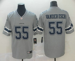 Men's Dallas Cowboys #55 Leighton Vander Esch Grey 2019 Inverted Legend Stitched NFL Nike Limited Jersey
