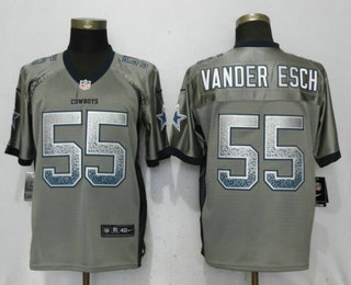 Men's Dallas Cowboys #55 Leighton Vander Esch Grey Drift Stitched NFL Nike Fashion Elite Jersey