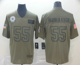 Men's Dallas Cowboys #55 Leighton Vander Esch NEW Olive 2019 Salute To Service Stitched NFL Nike Limited Jersey