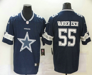 Men's Dallas Cowboys #55 Leighton Vander Esch Navy Blue 2020 Big Logo Vapor Untouchable Stitched NFL Nike Fashion Limited Jersey