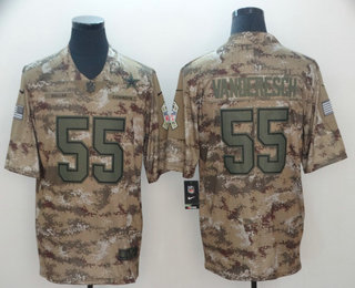Men's Dallas Cowboys #55 Leighton Vander Esch Nike Camo 2018 Salute to Service Stitched NFL Limited Jersey