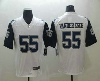 Men's Dallas Cowboys #55 Leighton Vander Esch White 2016 Color Rush Stitched NFL Nike Limited Jersey