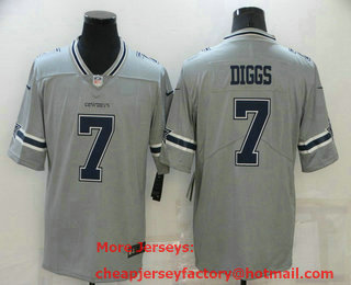 Men's Dallas Cowboys #7 Trevon Diggs Grey 2020 Inverted Legend Stitched NFL Nike Limited Jersey