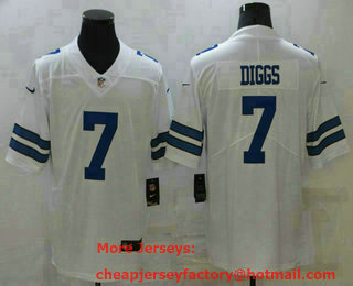 Men's Dallas Cowboys #7 Trevon Diggs White 2021 Vapor Untouchable Stitched NFL Nike Limited Jersey