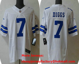 Men's Dallas Cowboys #7 Trevon Diggs White 2023 FUSE Vapor Stitched Jersey