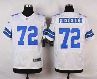 Men's Dallas Cowboys #72 Travis Frederick White Road NFL Nike Elite Jersey