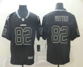 Men's Dallas Cowboys #82 Jason Witten 2018 Black Lights Out Color Rush Stitched NFL Nike Limited Jersey