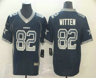 Men's Dallas Cowboys #82 Jason Witten Navy Blue 2018 Fashion Drift Color Rush Stitched NFL Nike Limited Jersey