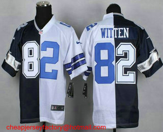 Men's Dallas Cowboys #82 Jason Witten Navy Blue With White Two Tone Stitched Nike Elite Jersey