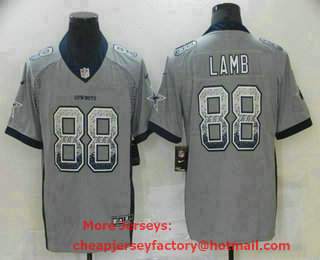 Men's Dallas Cowboys #88 CeeDee Lamb Grey 2018 Fashion Drift Color Rush Stitched NFL Nike Limited Jersey