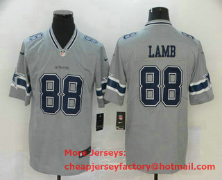 Men's Dallas Cowboys #88 CeeDee Lamb Grey 2020 Inverted Legend Stitched NFL Nike Limited Jersey