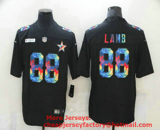 Men's Dallas Cowboys #88 CeeDee Lamb Multi-Color Black 2020 NFL Crucial Catch Vapor Untouchable Nike Limited Jersey