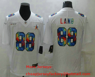 Men's Dallas Cowboys #88 CeeDee Lamb Multi Color White 2020 NFL Crucial Catch Vapor Untouchable Nike Limited Jersey