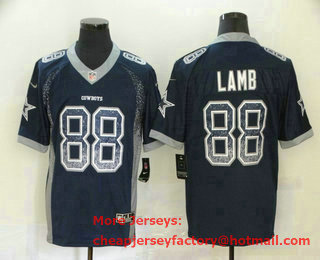 Men's Dallas Cowboys #88 CeeDee Lamb Navy Blue 2020 Fashion Drift Color Rush Stitched NFL Nike Limited Jersey