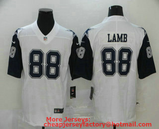 Men's Dallas Cowboys #88 CeeDee Lamb White 2020 Color Rush Stitched NFL Nike Limited Jersey
