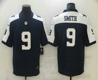 Men's Dallas Cowboys #9 Jaylon Smith Blue Thanksgiving 2021 Vapor Untouchable Stitched NFL Nike Limited Jersey