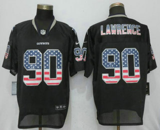 Men's Dallas Cowboys #90 Demarcus Lawrence Black USA Flag Fashion Stitched NFL Nike Elite Jersey