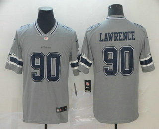 Men's Dallas Cowboys #90 Demarcus Lawrence Grey 2019 Inverted Legend Stitched NFL Nike Limited Jersey