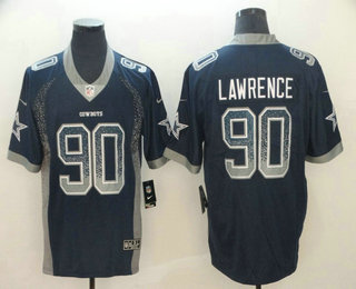Men's Dallas Cowboys #90 Demarcus Lawrence Navy Blue 2018 Fashion Drift Color Rush Stitched NFL Nike Limited Jersey