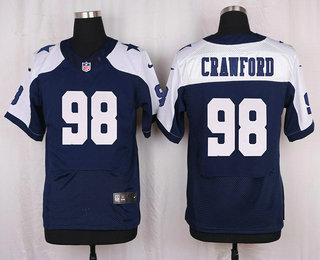Men's Dallas Cowboys #98 Tyrone Crawford Blue Thanksgiving Alternate Stitched NFL Nike Elite Jersey